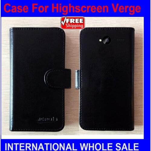 Hot! 2016 Verge Case Highscreen Factory Price Card Holder Wallet Bag Flip Leather Exclusive Cover For Highscreen Verge tracking