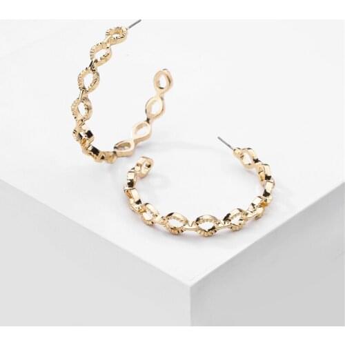 LUNA CHIAO Fashion Jewelry Curb Chain Link Boho Hoop Earrings for Women