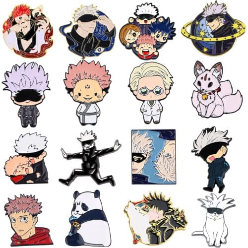 DZ2432 Anime Comic style Cute Jujutsu Kaisen Enamel Pins Gojo Satoru Lapel Pin for Clothes backpacks Badge Jewelry Accessories