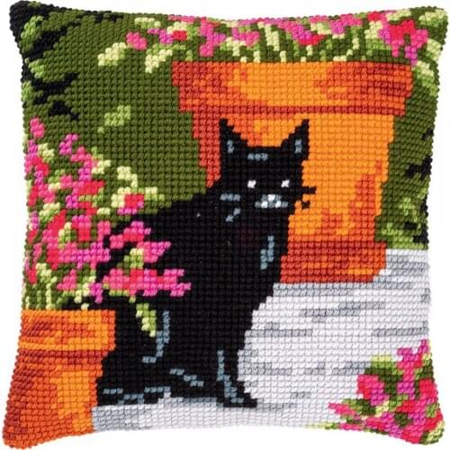 DIY Cross Stitch Pillow Case Set 11CT Ecological Cotton Thread Printing Embroidery Canvas Home Decoration Painting Gift 40x40cm
