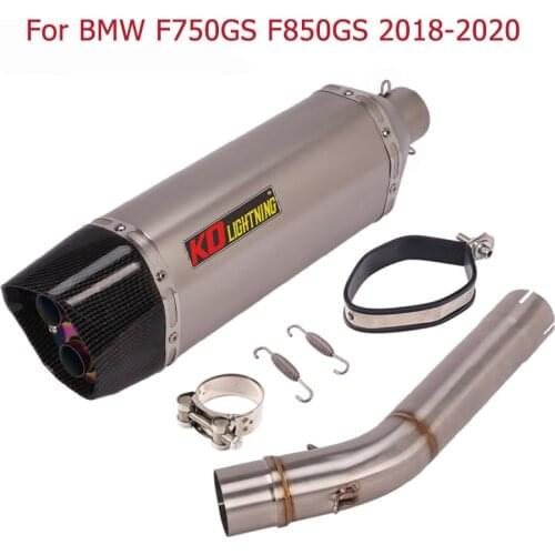 Slip for BMW F750GS F850GS 2018 2019 2020 Motorcycle Exhaust Mid Link Connect Pipe Escape Muffler Tips Baffle 470mm