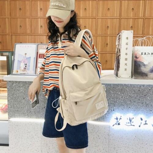 2021 Summer New Product Korean Style Pure Color Simple Student Men Women Backpack School Bag Cute Backpack Women