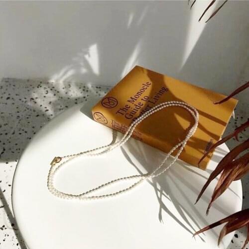 120cm Long Chain Necklace For Women Freshwater Natural Baroque Pearls Necklace 4-5mm Rice Shape Beads Vintage Sweater Chain