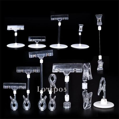 POP Plastic Signage Advertising Price Tag Display Photo Memo Note Sign Label Card Holders Paper Display Promotion Clip Retail