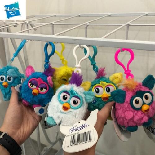 10cm Hasbro Pets Furby Plush Toy Key Chain Pendant Cute Owl Plush Dolls Bag Ornament Accessories Stuffed Toy for Children Gift