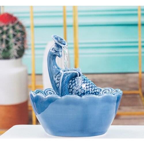 Drinker for Cats Ceramic Peacock Pet Cats Fountain Indoor Dogs Drinking Automatic Dog Water Bowl Cat Accessories Smart Shutdown