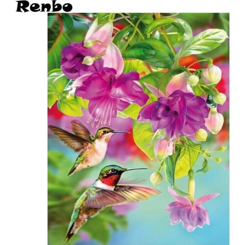 Full Square Diamond Mosaic Cross Stitch Flowers wall Picture Of Rhinestone Diamond Embroidery Bird Home Decor Arts and crafts