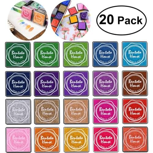 ULTNICE 20pcs Multi-colored Giant Ink Pads Stamp Pads for DIY Craft Scrapbooking Finger Paint Ink Pad Set A50