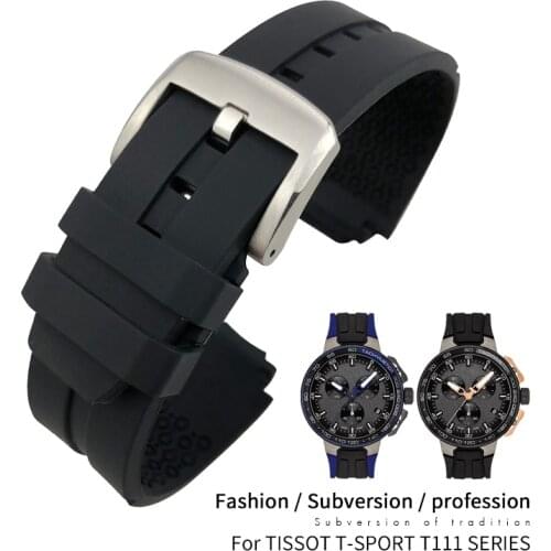 18mm Rubber Silicone Waterproof Watch Band Strap For Tissot T111417 Wrist Bracelet Quartz watch Men Womens sports Accessories