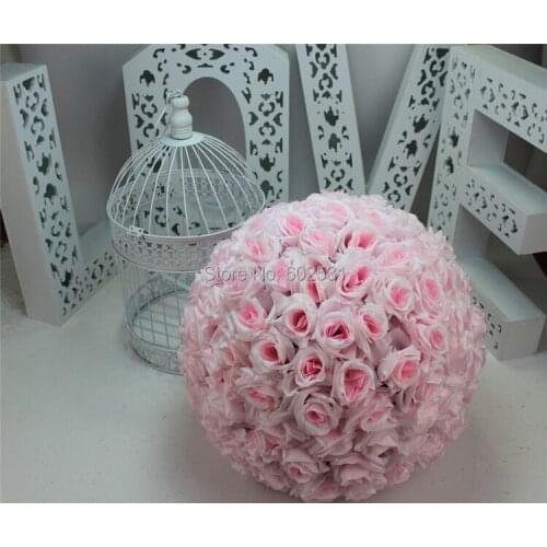 PINK-Wedding Silk Kissing Flowers Balls Decorations Pomander rose ball Valentines day & Home decorations
