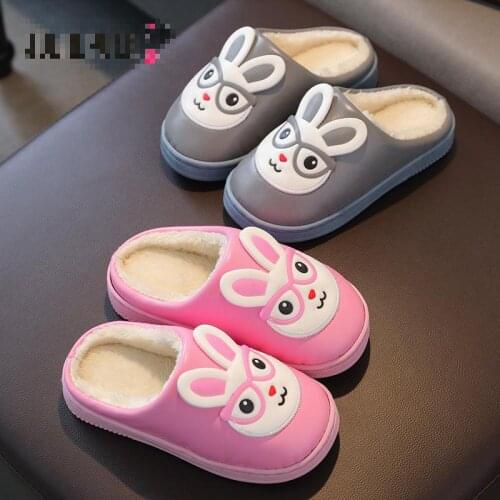 Skoex Children Casual Cotton Slippers Boys Girls Cartoon Fashion Plus Warm Shoes Kids Comfortable Anti-slippery Home Slipper