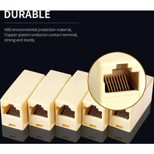 Network LAN Connector Adapter Coupler Extender RJ45 Ethernet Cable Extension Converter Network Straight Through Head