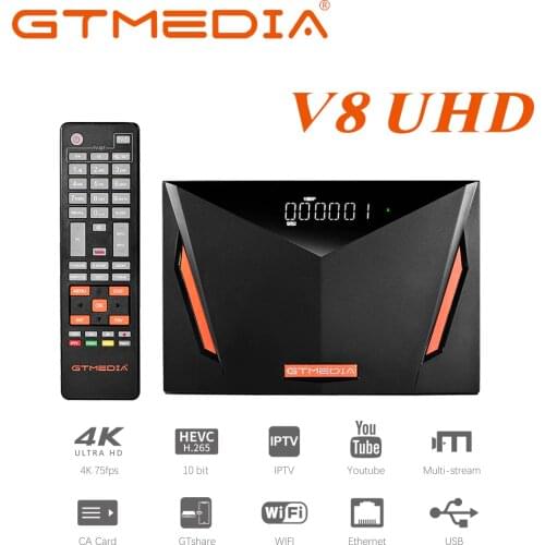 Satellite TV Receiver GTMEDIA V8 Combo Smart TV Box UHD DVB-S2X/T2/C H.265 4K Ultra HD CA Card T2-MI Sat Receiver Media Play