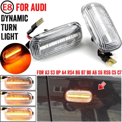 For Audi A3 S3 8P A4 S4 RS4 B6 B7 B8 A6 S6 RS6 C5 C7 Led Dynamic Side Marker Turn Signal Light Sequential Blinker Light Emark