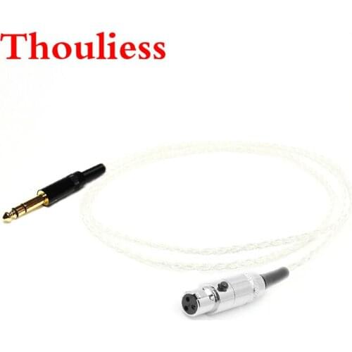 Thouliess 6 Cores 7N OCC Silver Plated 6.35mm Headphone Upgraded Cable for K240 K242 K271 K272 K702 Q701 Earphones