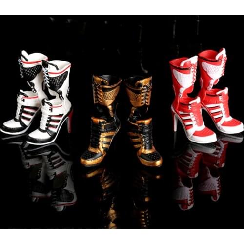 Spot 1/6 female figure AS056 high-heeled trend boots solid shoes for 12 inch movable doll model accessories
