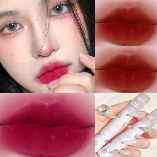 Waterproof Matte Lip Gloss Makeup Lip Mud Velvet Matte Lip Glaze Long Lasting Moisturizing Non-stick Lipsticks Cosmetics 6 Color