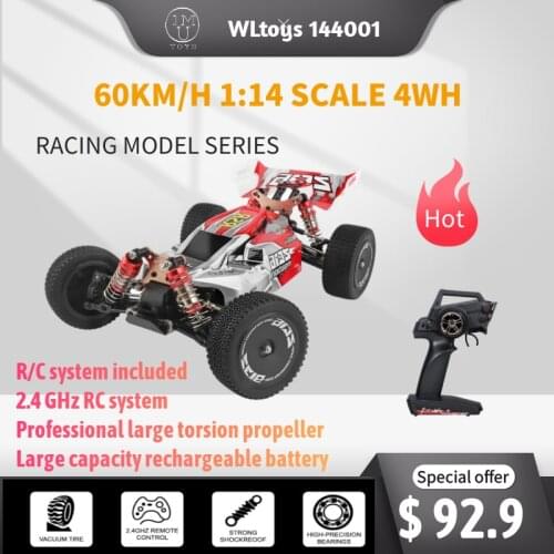 WLtoys 144001 1:14 2.4G Racing RC car 70 Km/h metal chassis 4WD electric high-speed car off-road drift remote control Toys