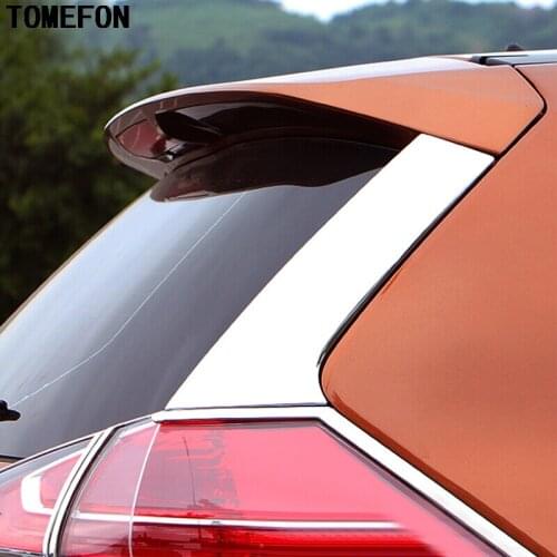 For Nissan X-Trail T32 Rogue 2014 2015 2016 Stainless Steel Rear Window Spoiler Side Protector Cover Trim X Trail 2pcs