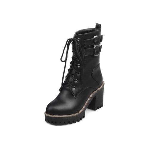 2020 Gothic Platform Shoes Women Gladiator Buckle Strap Ankle Boots Block Chunky Ultra Very High Heels Creeper