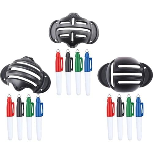 1 Set Golf Ball Line Marking Alignment Tool with 4pcs Marker Pens Golf Putting Positioning Aids Outdoor Golf Sport Tool