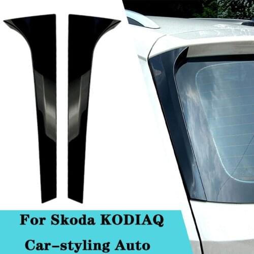 1 Pair Car Rear Window Side Spoiler Wing Canard Splitter For Skoda Kodiaq For Skoda KAROQ Car Styling Vertical Spoilers & Wings