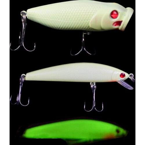 1pcs Noctilucent Fishing Lure 9.5g/7.5g Kit Luminous VIB Crankbait Minnow Pencil Hard Bait For Lure Fishing Tackle Accessories