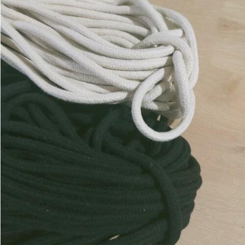 10mm200cm Black Natural White Round Rope Solid Cotton Rope Ghee Alcohol Wick Rope