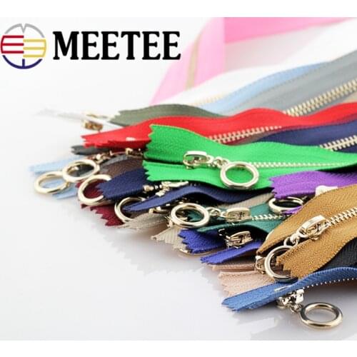 2pcs 3# 40cm Metal Zipper Ring Puller Sliders DIY Clothing Bag Sewing Accessories Coat Tailor Tools Garment Supplies