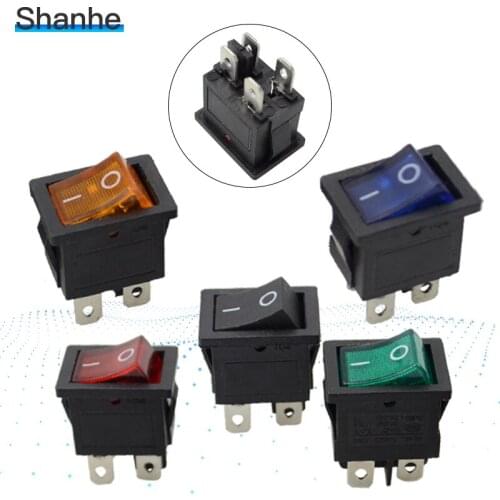 5pcs illuminated rocker switch,4 pins,with lamp,ON-OFF