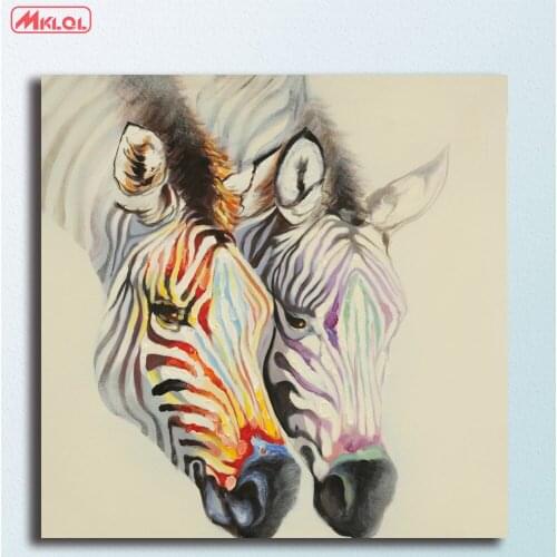 Large two pop art zebra Oil Painting Wall Art Picture Paiting Canvas Paints Home Decor Abstract Print Painting Modern Wall Decor