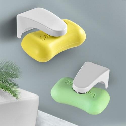 Household Punch-free Magic Soap Holder Creativity Magnetic Drain Soap Box No Trace Bathroom Toilet Soap Sucker Rack 8.5*4.5*4cm
