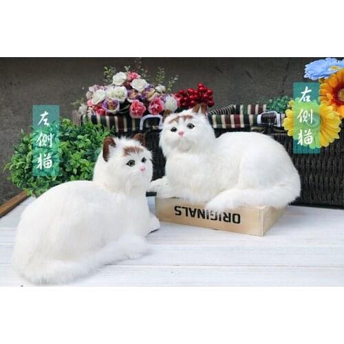 One piece big simulation lying cat toy polyethylene&furs yellow head cat model gift about 31x17x18cm 2897