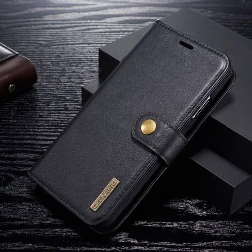 DG.MING Cowhide Leather Case For iPhone X XS MAX XR 8 7 6S 6 Plus 5S SE Phone Cases Detachable Flip Card Holder Wallet Cover
