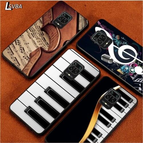 Black Soft Cover Musical Instruments for Xiaomi Redmi Note 9 9S 8 8T 7 7S 6 5A 5 4X 4 Pro Max Prime Phone Case