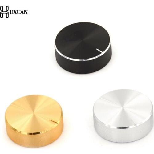Black Silver Gold Aluminum + Plastic Knob Potentiometer Knob Cap Speaker Volume Control Knob Audio Knob 30*10*6mm
