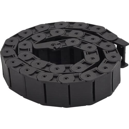 CNIM Hot 18mm x 37mm Black Flexible Semi Enclosed Cable Drag Chain 1M 39.4"