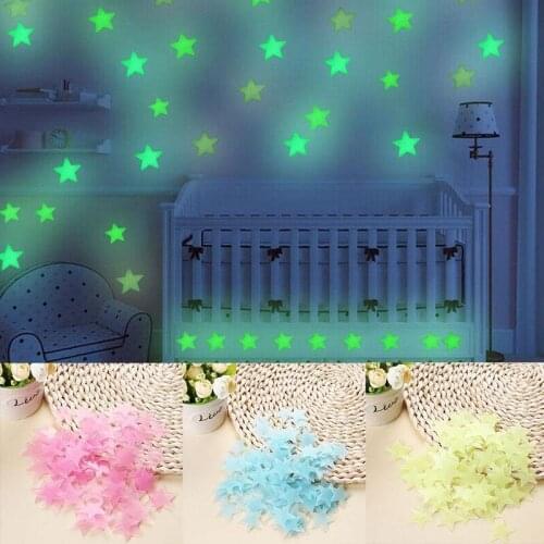 Luminous Moon Stars Stickers DIY PVC 3D Wall Stickers Wall Bedroom Glow Decor Room In Rooms Home Living Dark For Kids Decal Z2U1