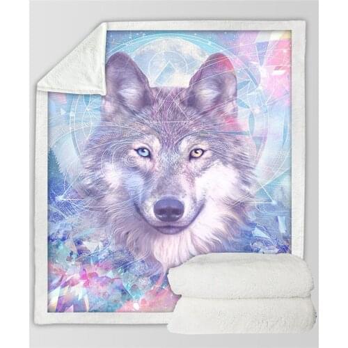 Plstar Cosmos Wolf Fleece Blanket 3D print Sherpa Blanket on Bed Home Textiles Dreamlike style-2