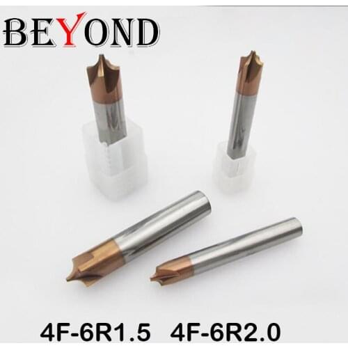 HRC50 4F-6R1.5/6R2.0.0,4 flute coating R milling cutter Corner Rounding End mills Ball nosed End Mill,length 50mm,dianmeter 4mm