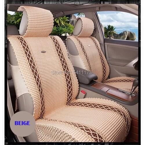 Quality Ice silk universal 5 seats handmade autumn car seat cushion /seat covers /car seat supports 6PCS/set car set decoration