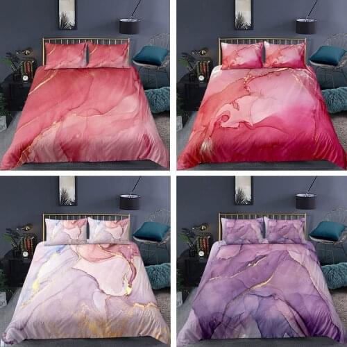 Marble Pattern Bedding Set 2/3Pcs Duvet Cover & Pillowcase(s) 3D Printed Quilt Cover Home Textile Gift