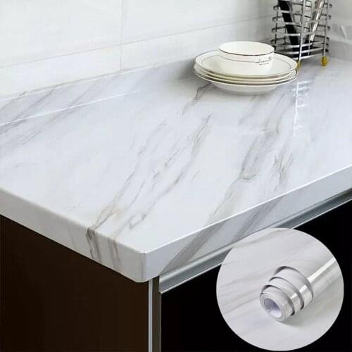 5M Marble Vinyl Film Self Adhesive Wallpaper for Bathroom Kitchen Cupboard Countertops Contact Paper PVC Waterproof Wall Sticker
