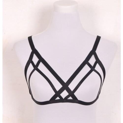 New Body Harness bondage Fetish black fantasias Bondage Adjustable Strap Harness Elastic Bond crop top bra erotic lingerie
