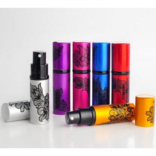 10ML Portable Refillable Aluminum Perfume Bottle With Atomizer, Empty Cosmetic Glass Container Wholesale