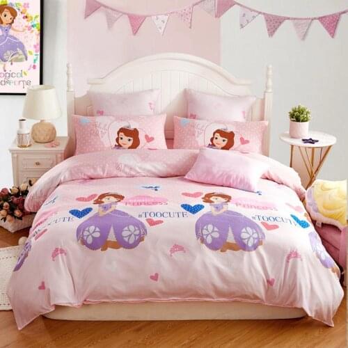 Disney Cartoon Princess Sophia Bedclothes Children Girls Bedroom Decorations Elshamini Duvet Quilts Pillowcases Bedsheets
