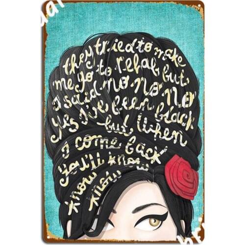 Rehab Amy Winehouse Music Postcard Poster Metal Plaque Cinema Kitchen Wall Plaque Cinema Retro Tin Sign Poster