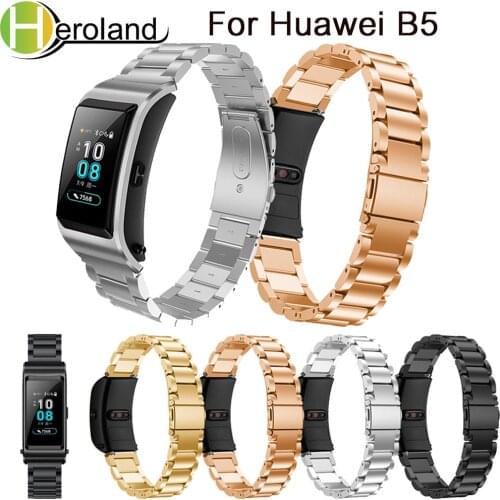 Stainless Steel For Huawei B5 Smart Watch Bands luxury watchStrap For Huawei B5 Watchband Bracelet wrist Band accessories black