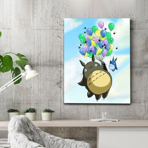 Retro Poster My Neighbor Totoro Wall Hanging Picture Home Decor Caricature Movie Posters Kids room canvas Decor Painting