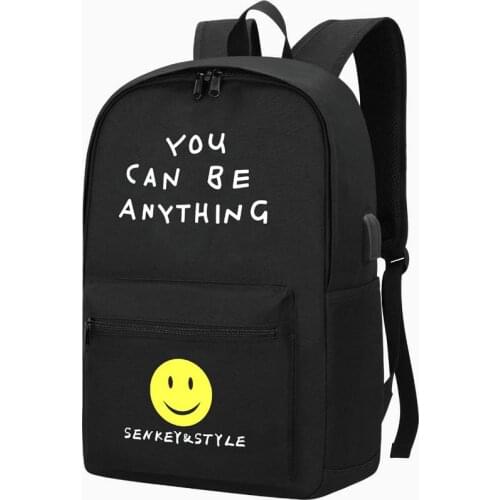 School Backpack with USB Charging Port for Boy Girls Oxford College Middle High Student School Bags Rucksack Fits 14 Inch Laptop